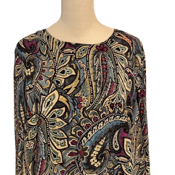 J. JILL paisley tiered dress blouse - Picture 4 of 14